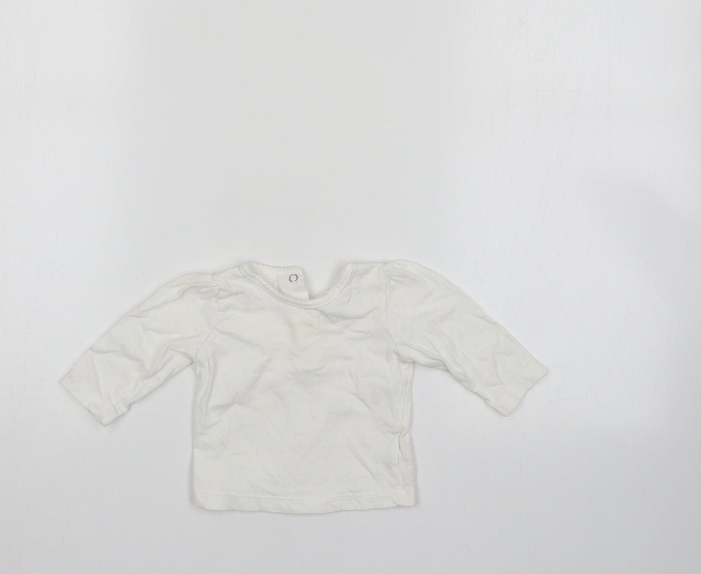 Preworn Girls White   Pullover Jumper Size 0-3 Months