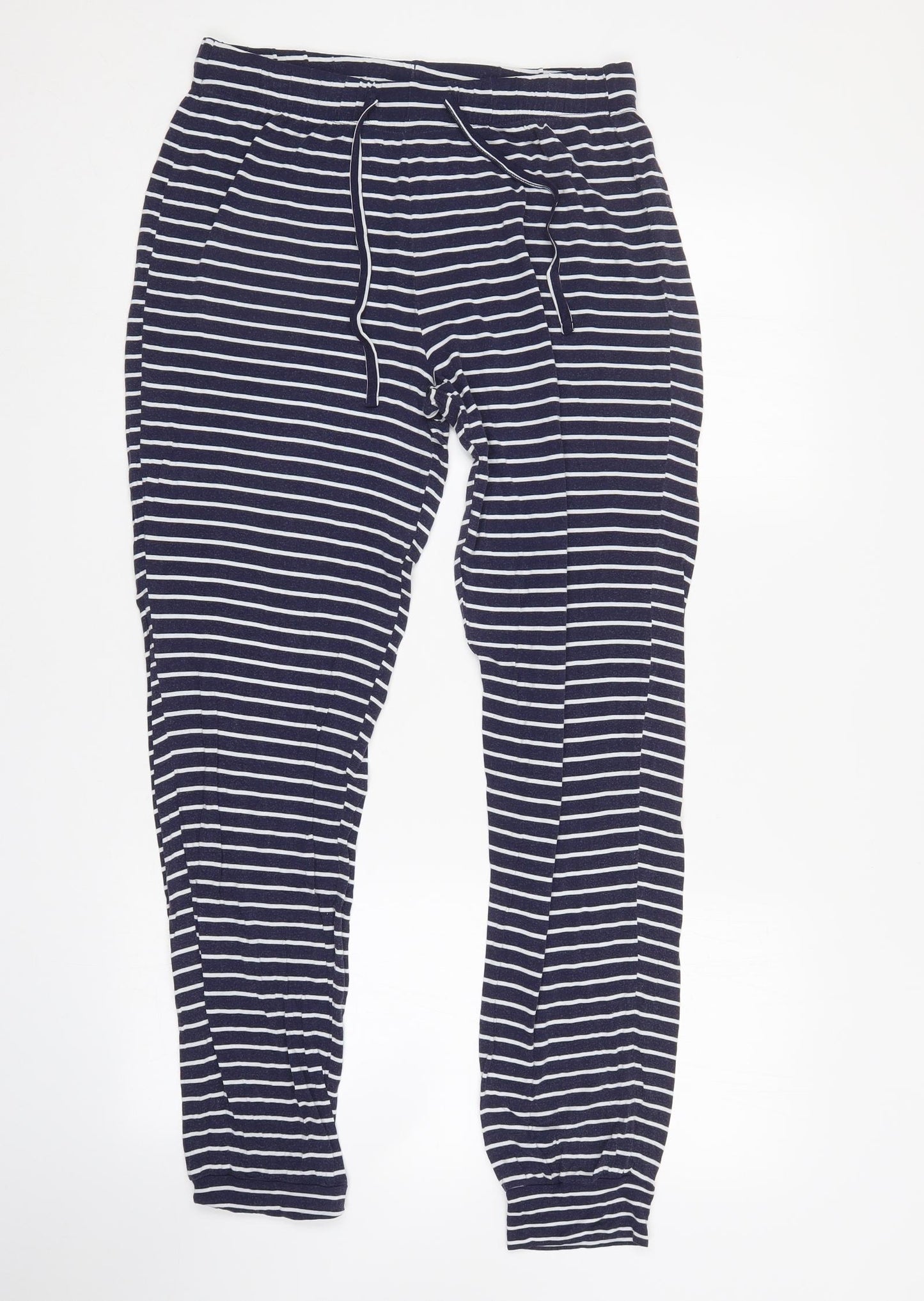 M&S Womens Blue Striped   Pyjama Pants Size 10