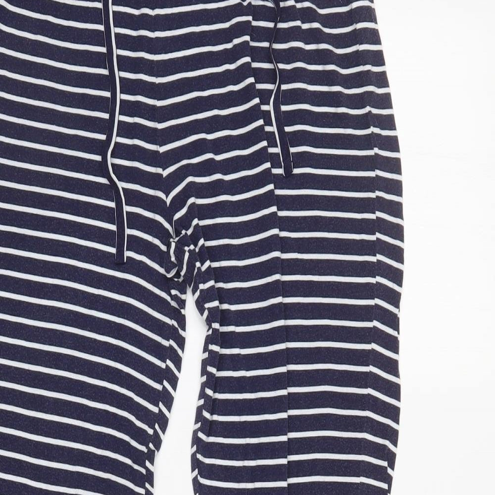 M&S Womens Blue Striped   Pyjama Pants Size 10