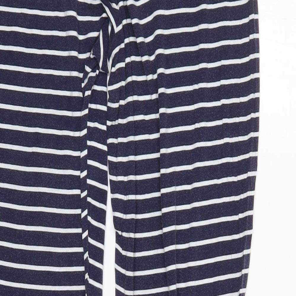 M&S Womens Blue Striped   Pyjama Pants Size 10