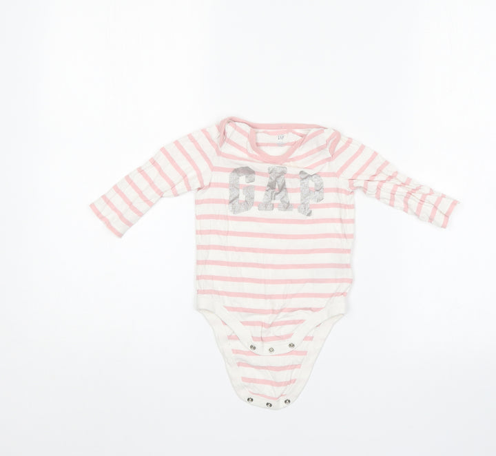 Gap Baby Pink Striped Romper One-Piece Size 12-18 Months