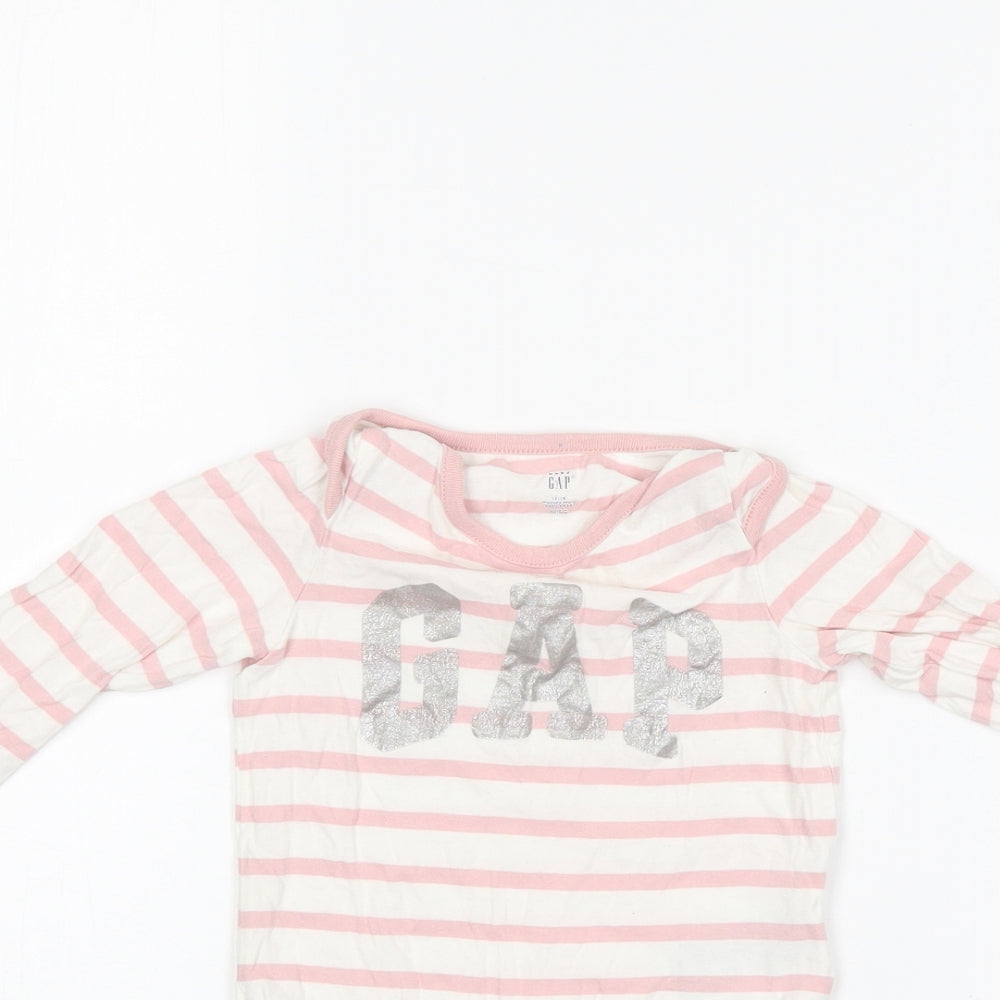 Gap Baby Pink Striped  Romper One-Piece Size 12-18 Months
