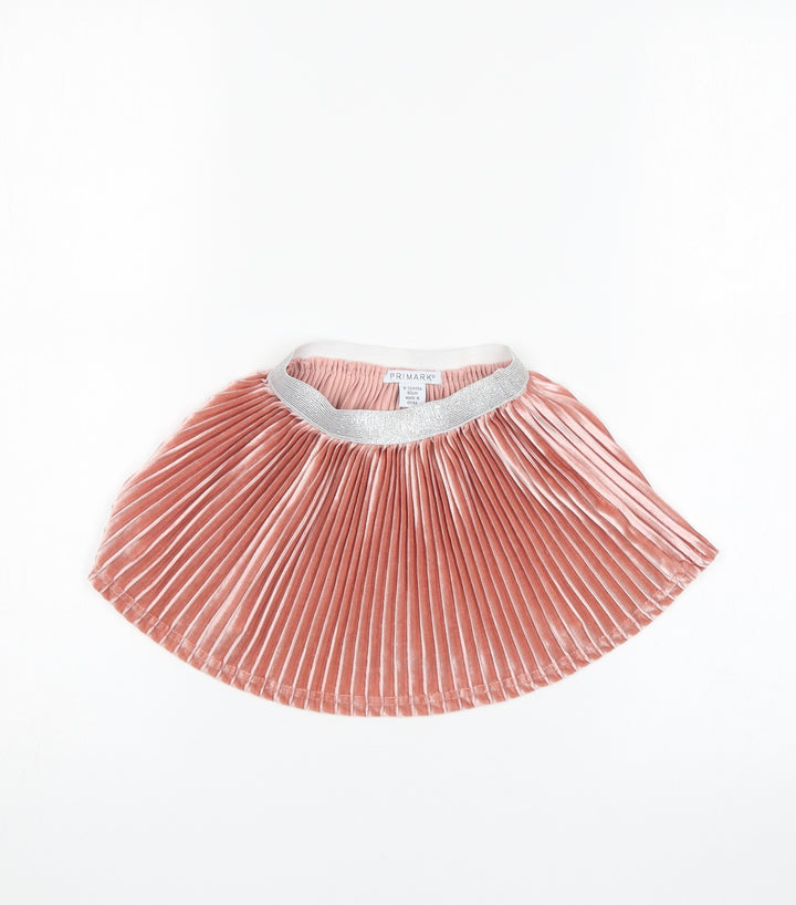 Primark Girls Pink   Pleated Skirt Size 9-12 Months
