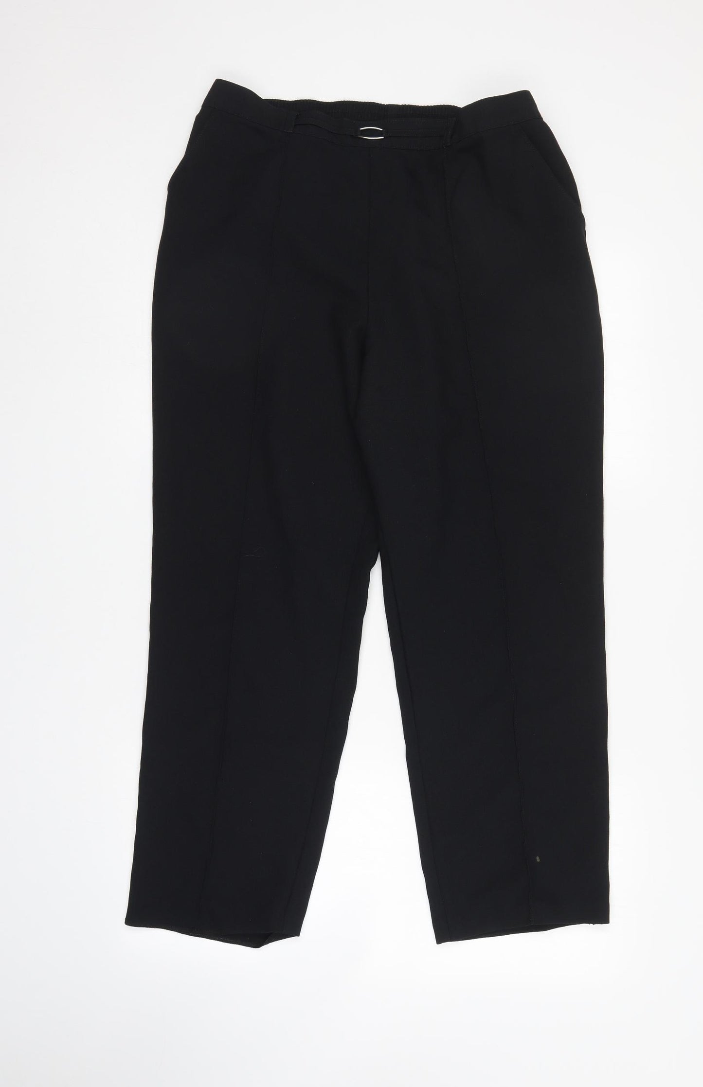 M&S Womens Black   Trousers  Size 14 L28 in