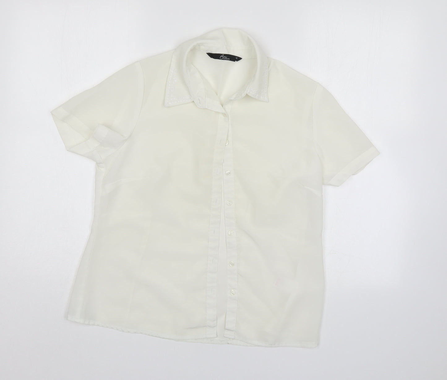 BM collection Womens White   Basic Button-Up Size 12