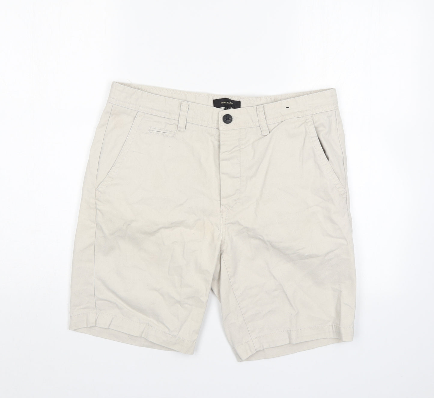 River Island Mens Ivory   Chino Shorts Size 32
