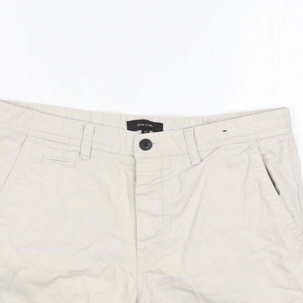 River Island Mens Ivory   Chino Shorts Size 32