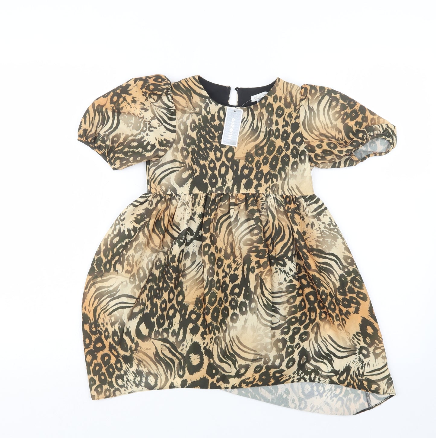 Blue Zoo Girls Black Animal Print  A-Line  Size 5 Years