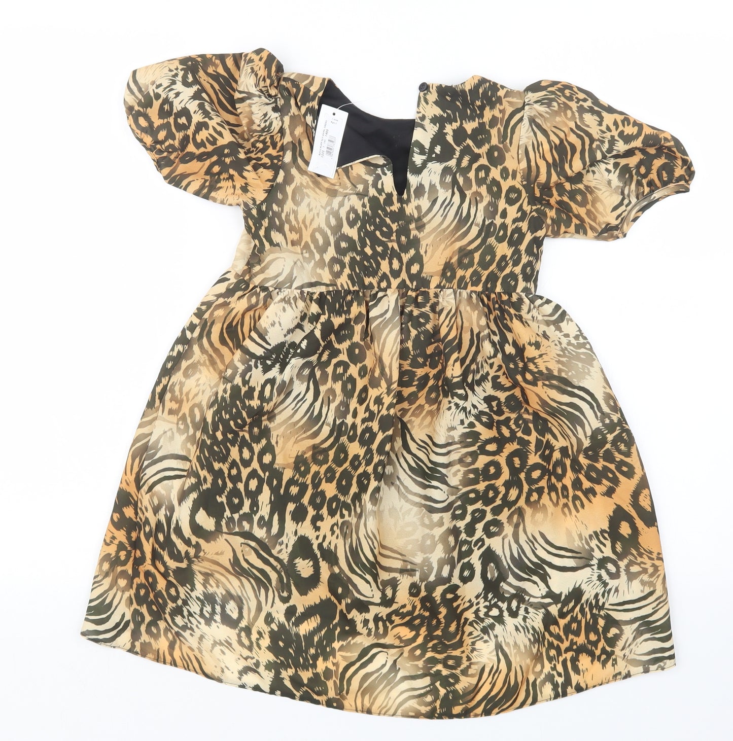 Blue Zoo Girls Black Animal Print  A-Line  Size 5 Years
