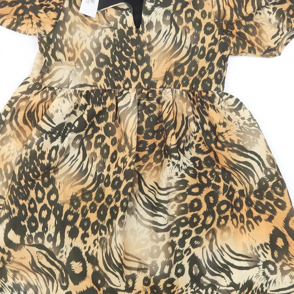 Blue Zoo Girls Black Animal Print  A-Line  Size 5 Years