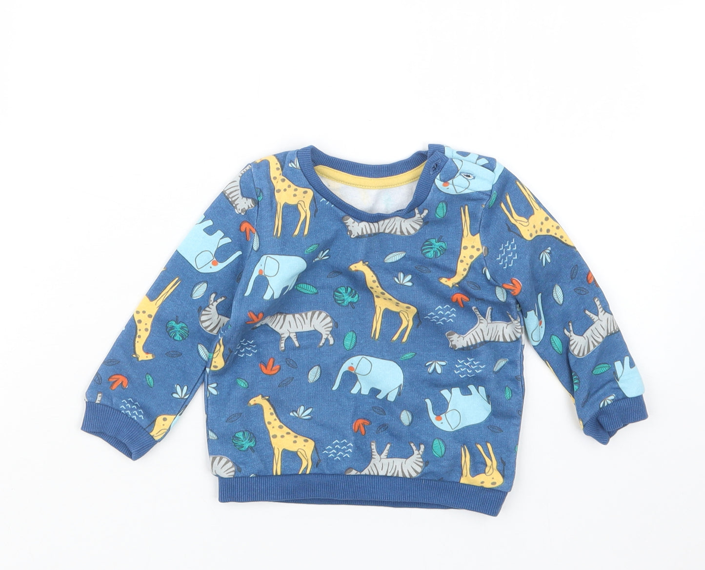 Matalan Boys Blue Geometric  Babydoll Pyjama Set Size 6-9 Months  - Animals