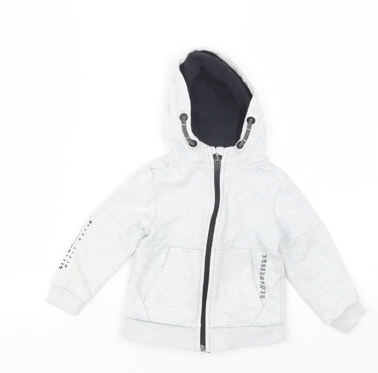 George Boys Grey   Full Zip Hoodie Size 2-3 Years