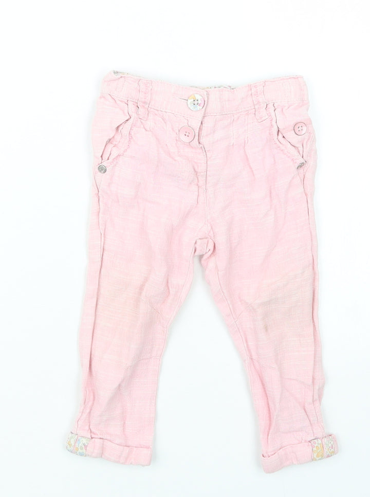 NEXT Girls Pink   Capri Trousers Size 12-18 Months