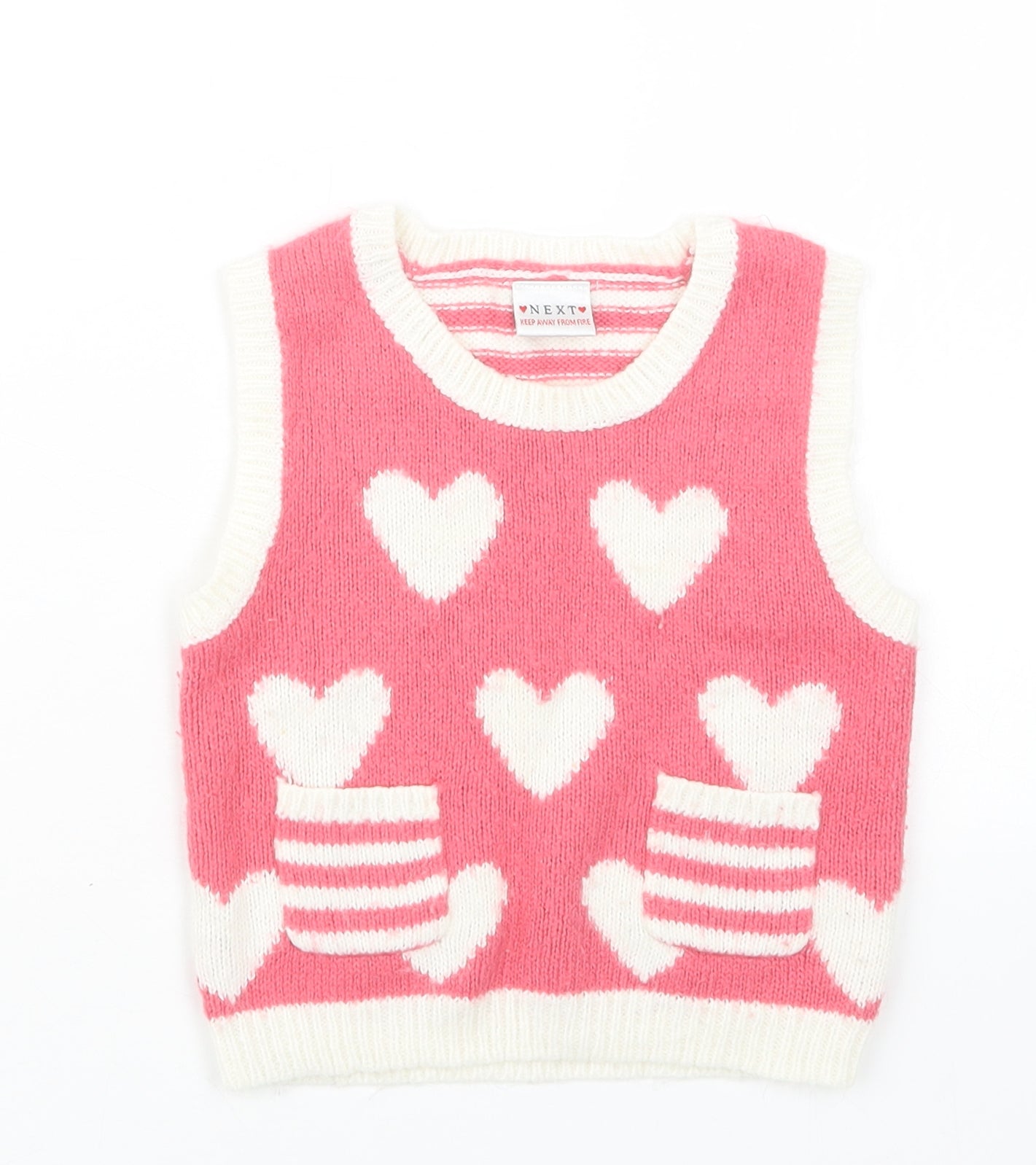 NEXT Girls Pink  Knit Pullover Jumper Size 18-24 Months