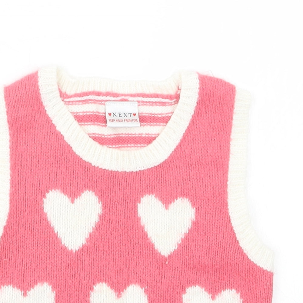NEXT Girls Pink  Knit Pullover Jumper Size 18-24 Months