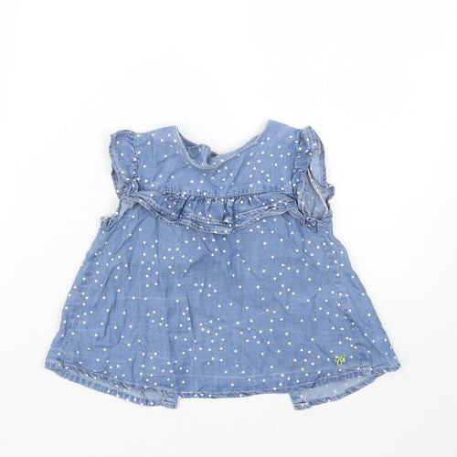 Angel & Rocket Girls Blue Polka Dot  Basic T-Shirt Size 2-3 Years