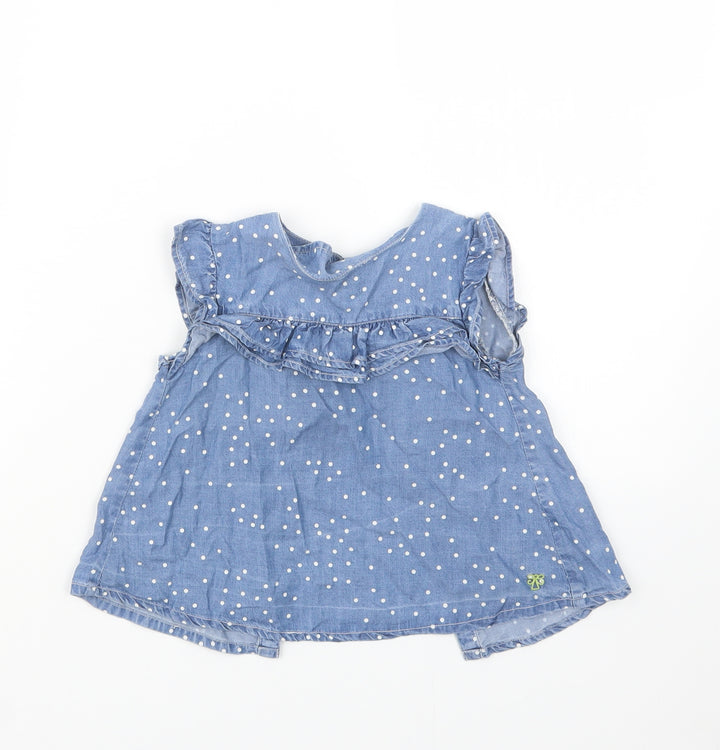 Angel & Rocket Girls Blue Polka Dot Basic T-Shirt Size 2-3 Years
