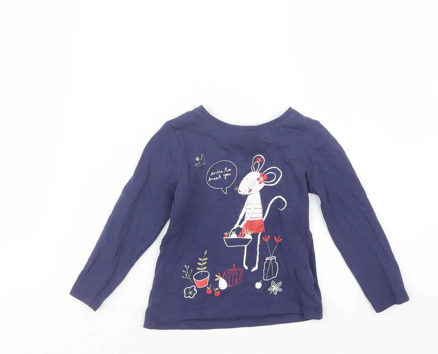 Mothercare Girls Blue   Basic T-Shirt Size 12-18 Months