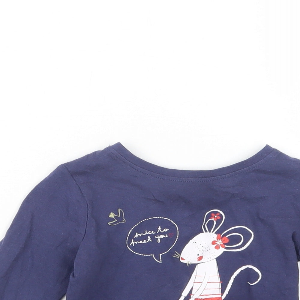Mothercare Girls Blue   Basic T-Shirt Size 12-18 Months