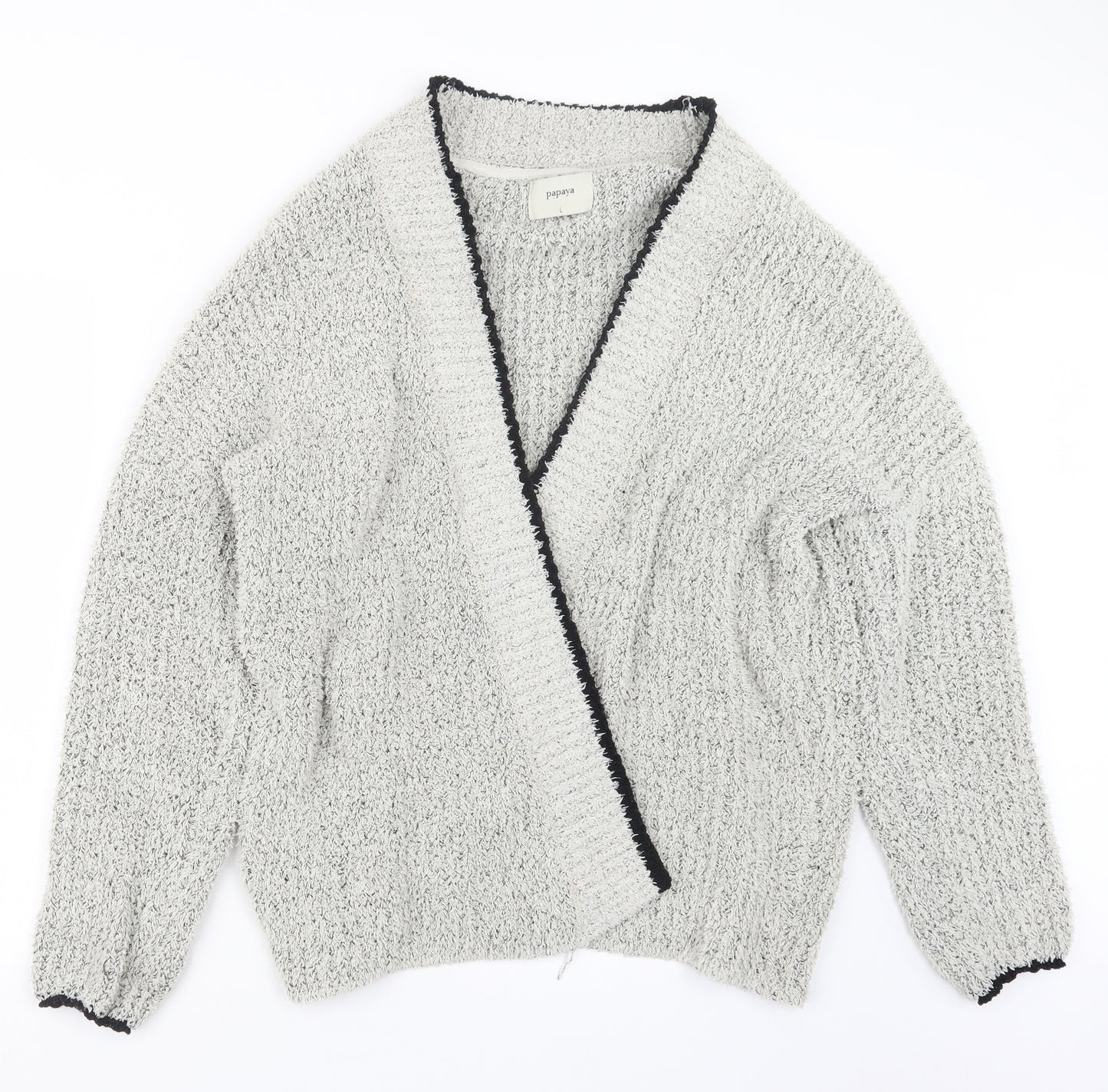 Papaya Womens Grey   Cardigan Jumper Size L