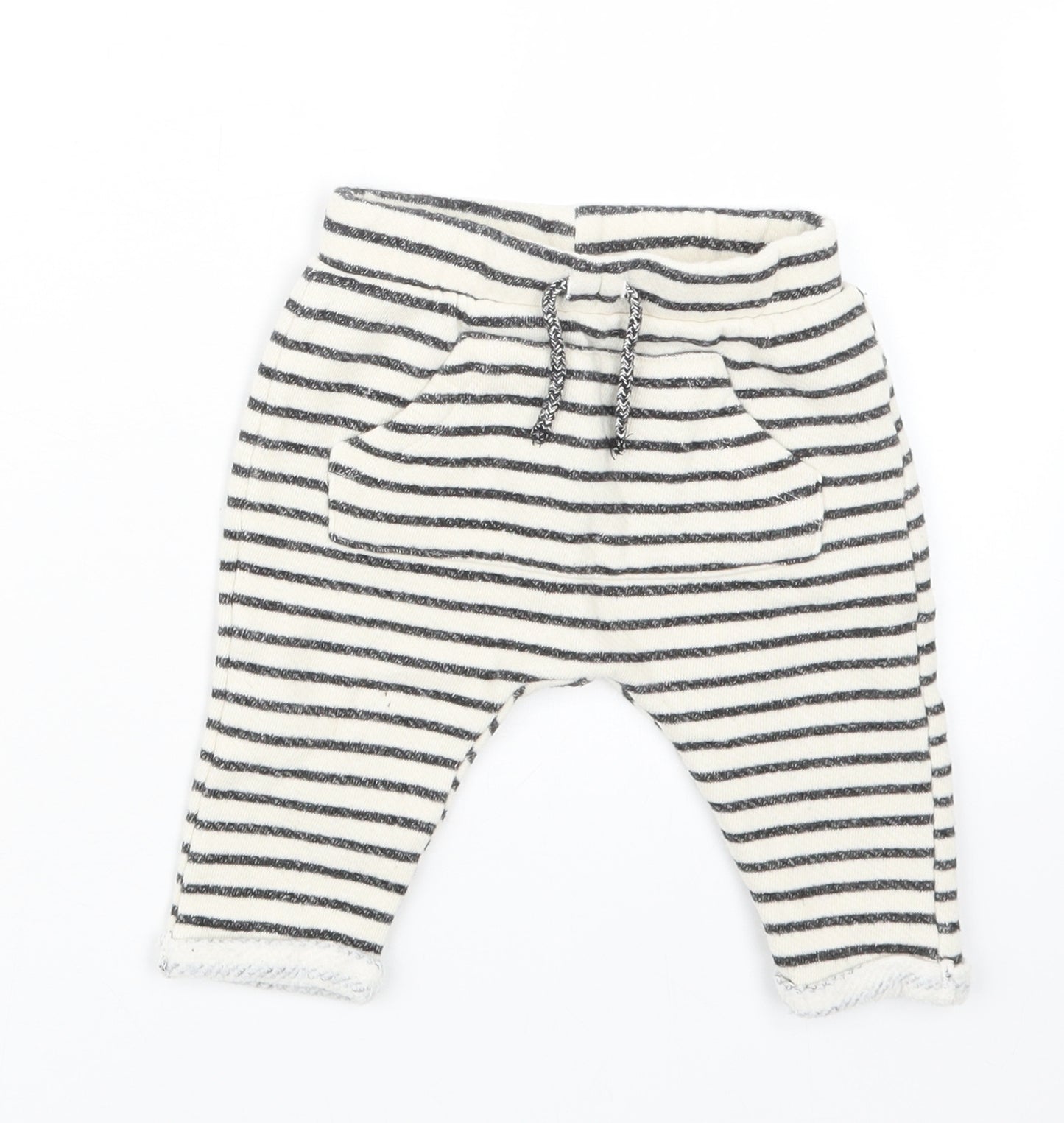 Primark Boys White Striped  Capri Trousers Size 6-9 Months