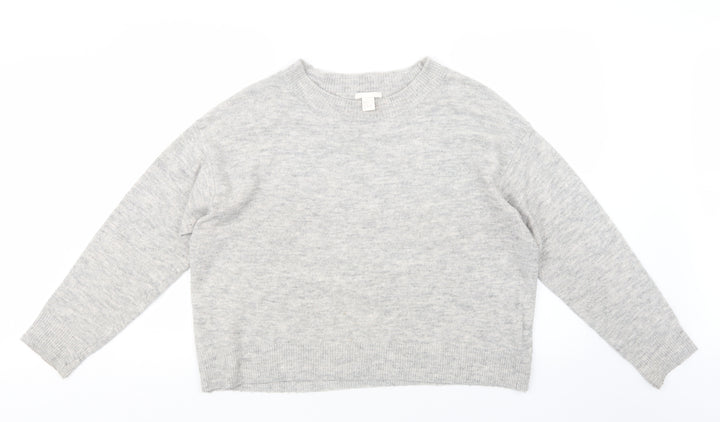 H&M Womens Grey  Knit Pullover Jumper Size L
