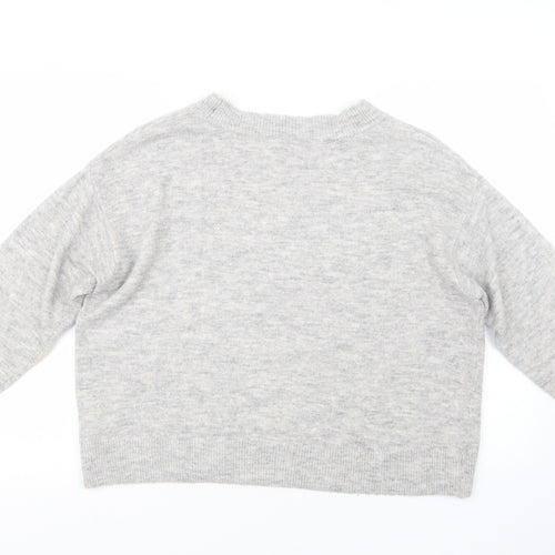 H&M Womens Grey  Knit Pullover Jumper Size L
