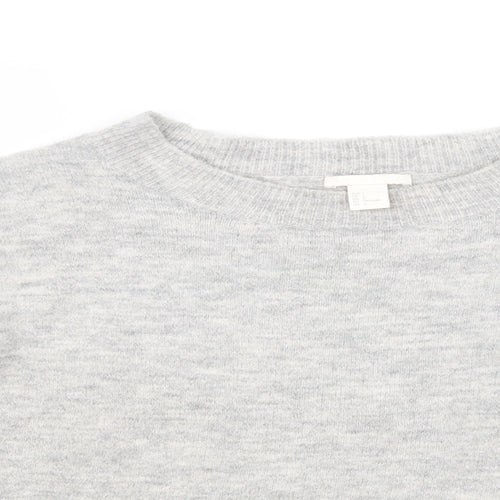 H&M Womens Grey  Knit Pullover Jumper Size L