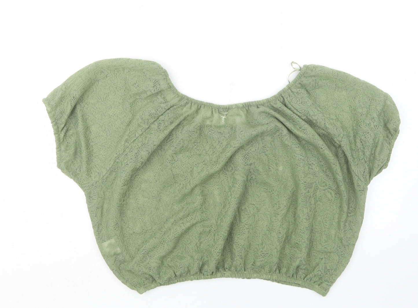 Folia Womens Green   Cropped Blouse Size 16