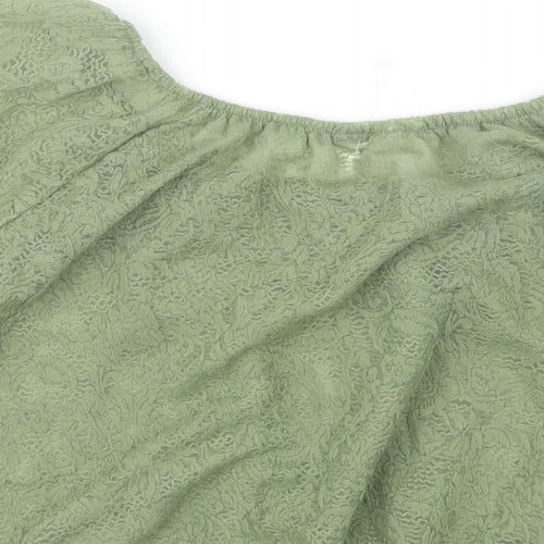 Folia Womens Green   Cropped Blouse Size 16