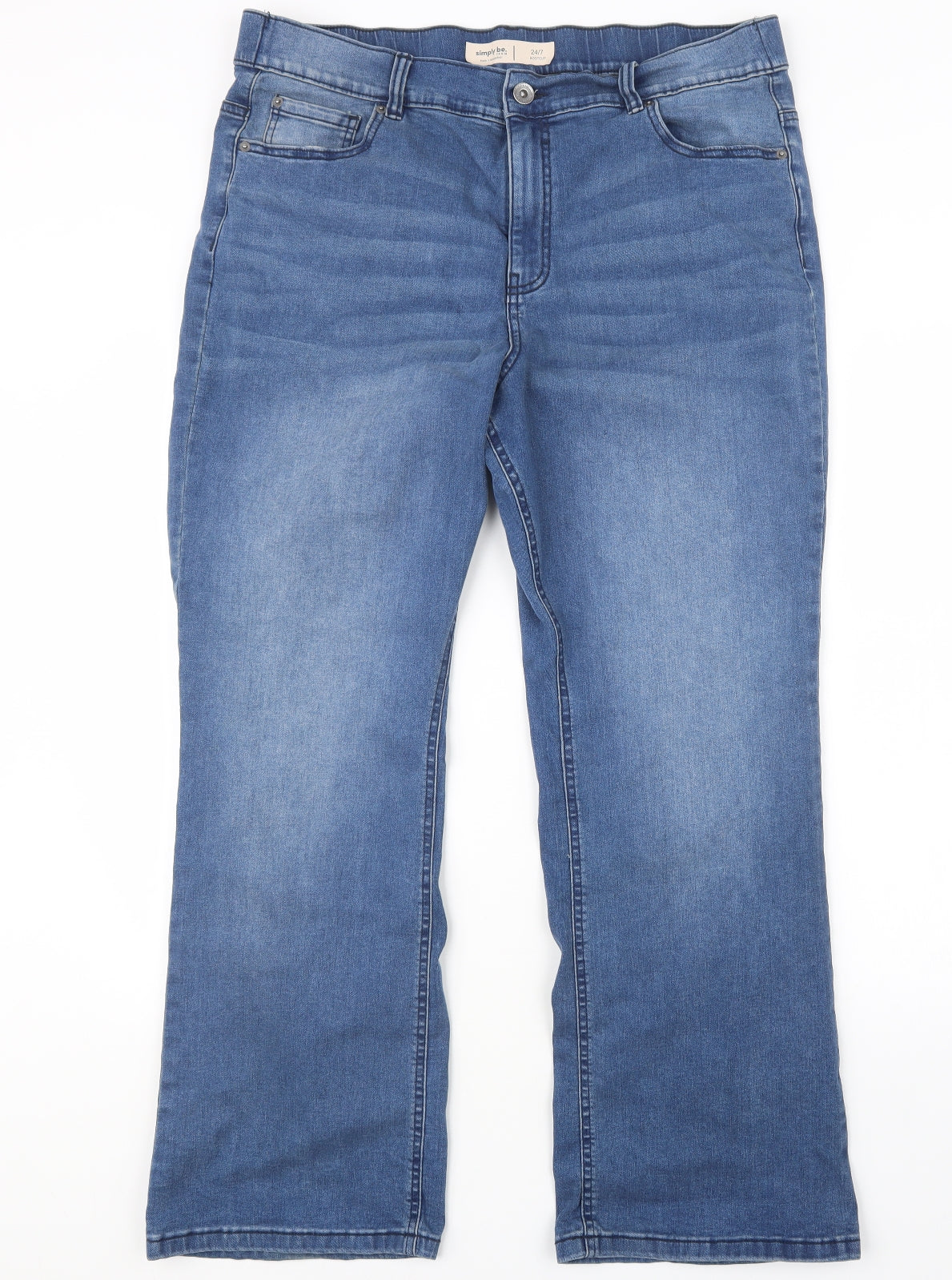 Simply Be Womens Blue  Denim Straight Jeans Size 20 L29 in