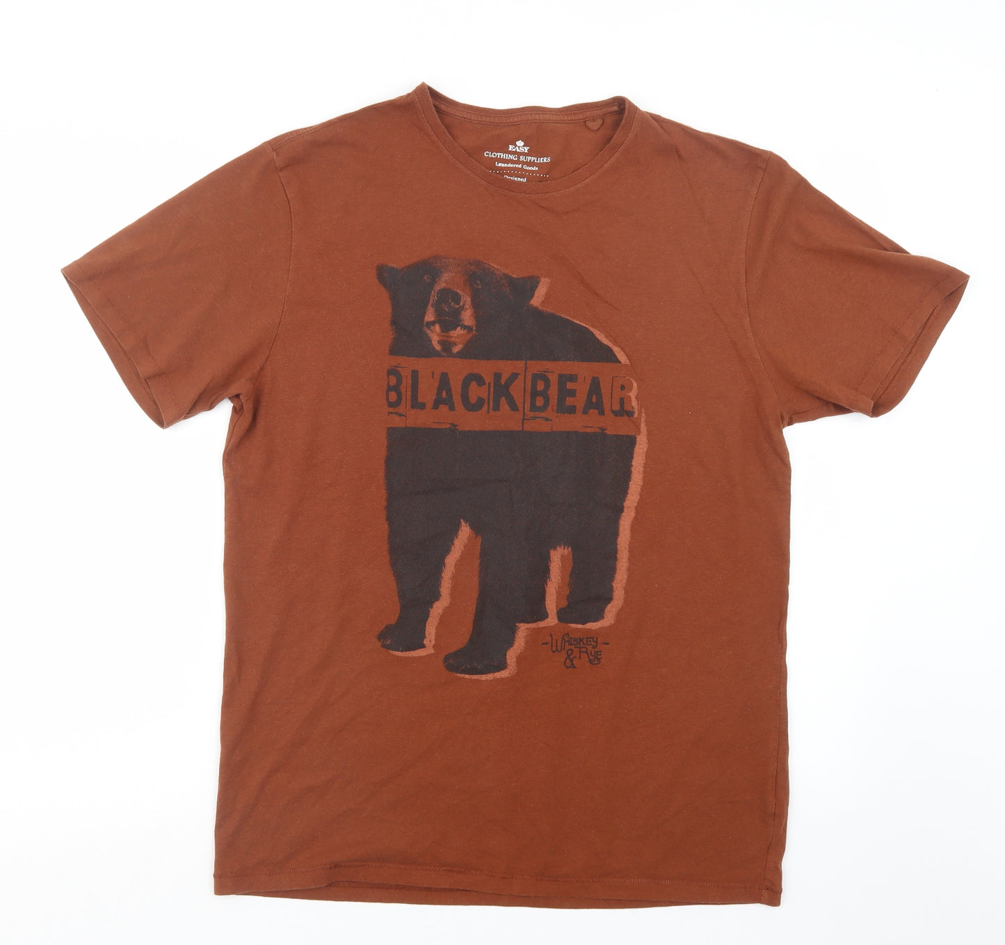 Easy Mens Brown    T-Shirt Size L
