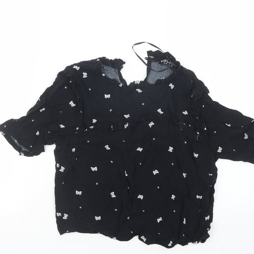 Select Womens Black Geometric  Basic Blouse Size 8