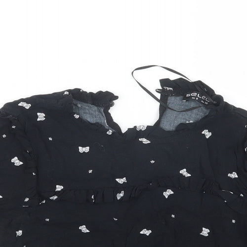 Select Womens Black Geometric  Basic Blouse Size 8