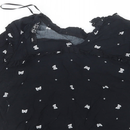 Select Womens Black Geometric  Basic Blouse Size 8