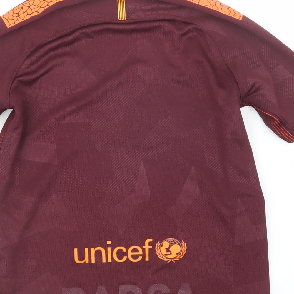 Nike Boys Purple   Basic T-Shirt Size 10-11 Years  - Barcelona FC