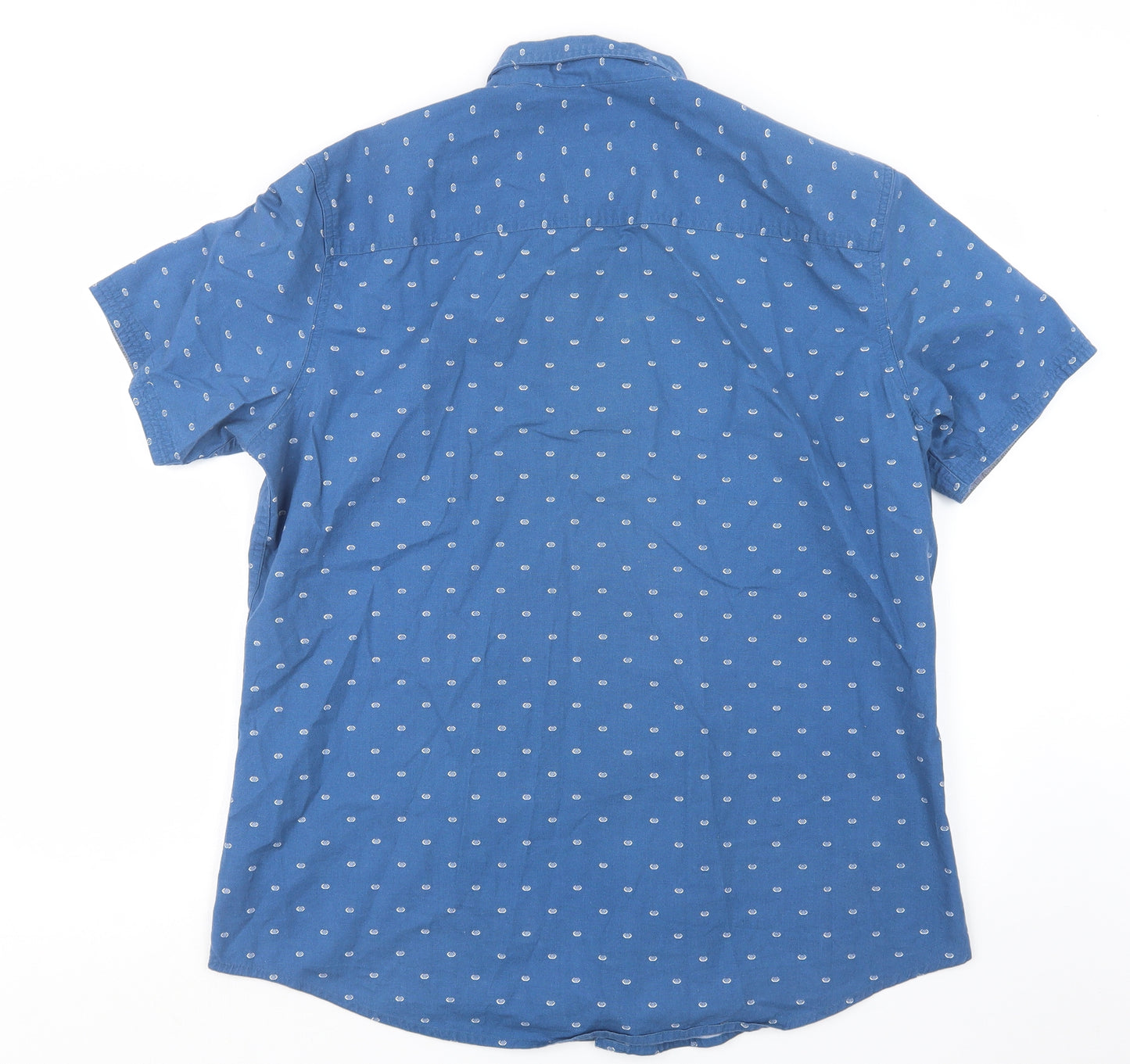 NEXT Mens Blue Geometric   Button-Up Size XL