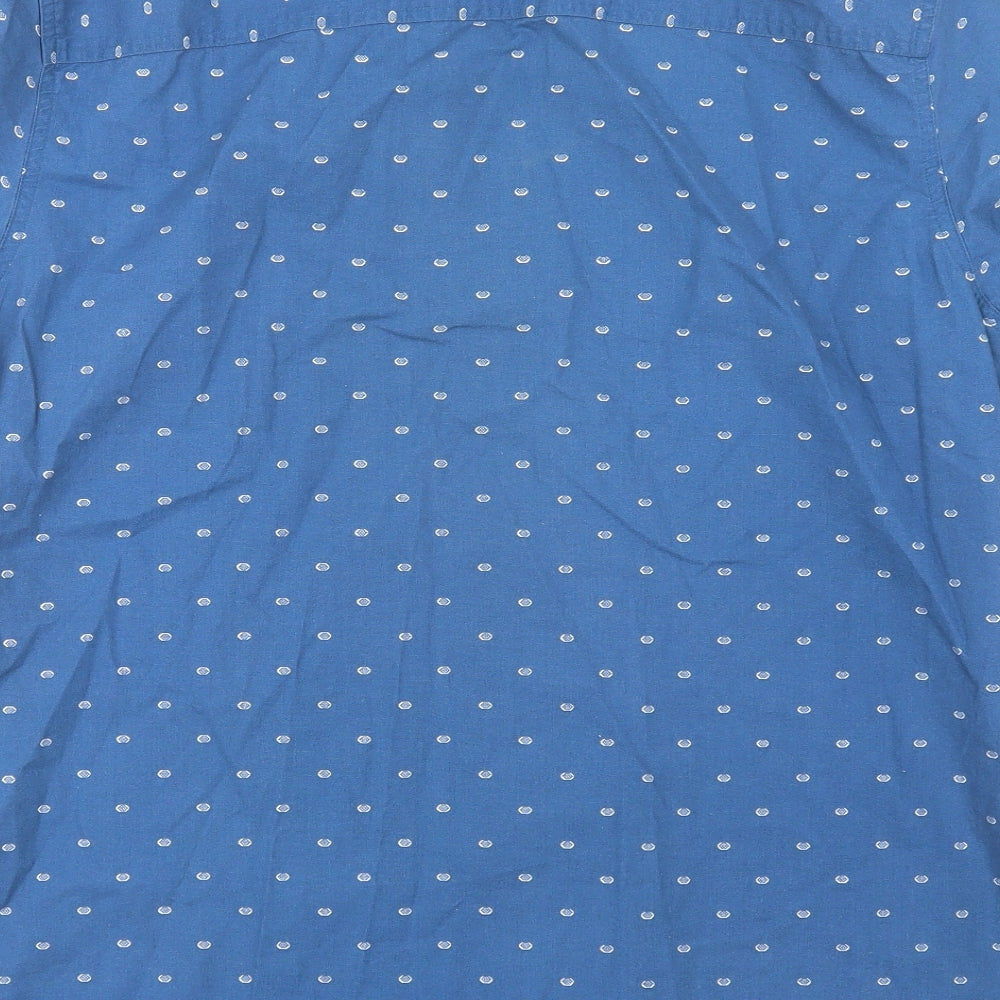 NEXT Mens Blue Geometric   Button-Up Size XL