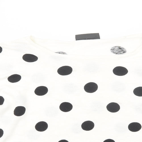Alex & Co. Womens White Polka Dot  Pullover Jumper Size 16