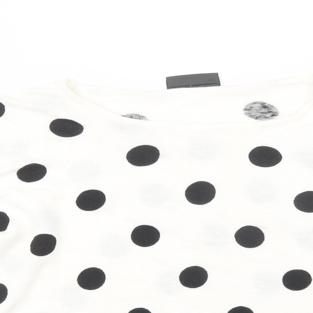 Alex & Co. Womens White Polka Dot  Pullover Jumper Size 16