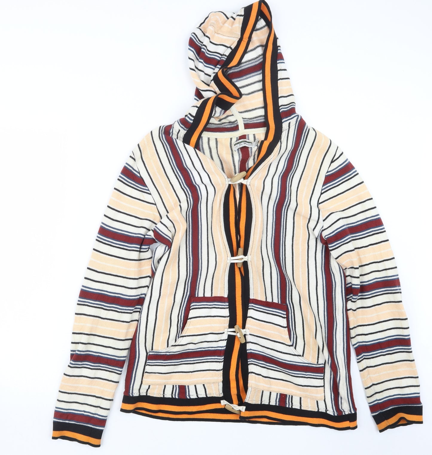 Dr. Martens Womens Beige Striped Knit Cardigan Jumper Size XL