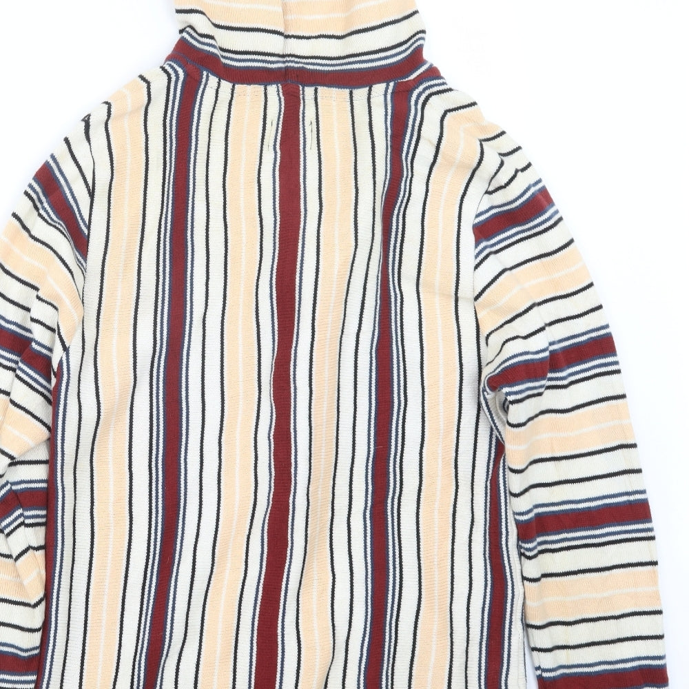 Dr. Martens Womens Beige Striped Knit Cardigan Jumper Size XL