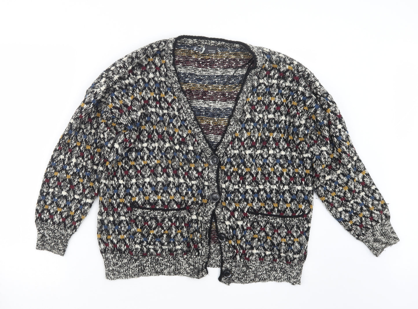 Sparkle & Fade Womens Black  Knit Cardigan Jumper Size S