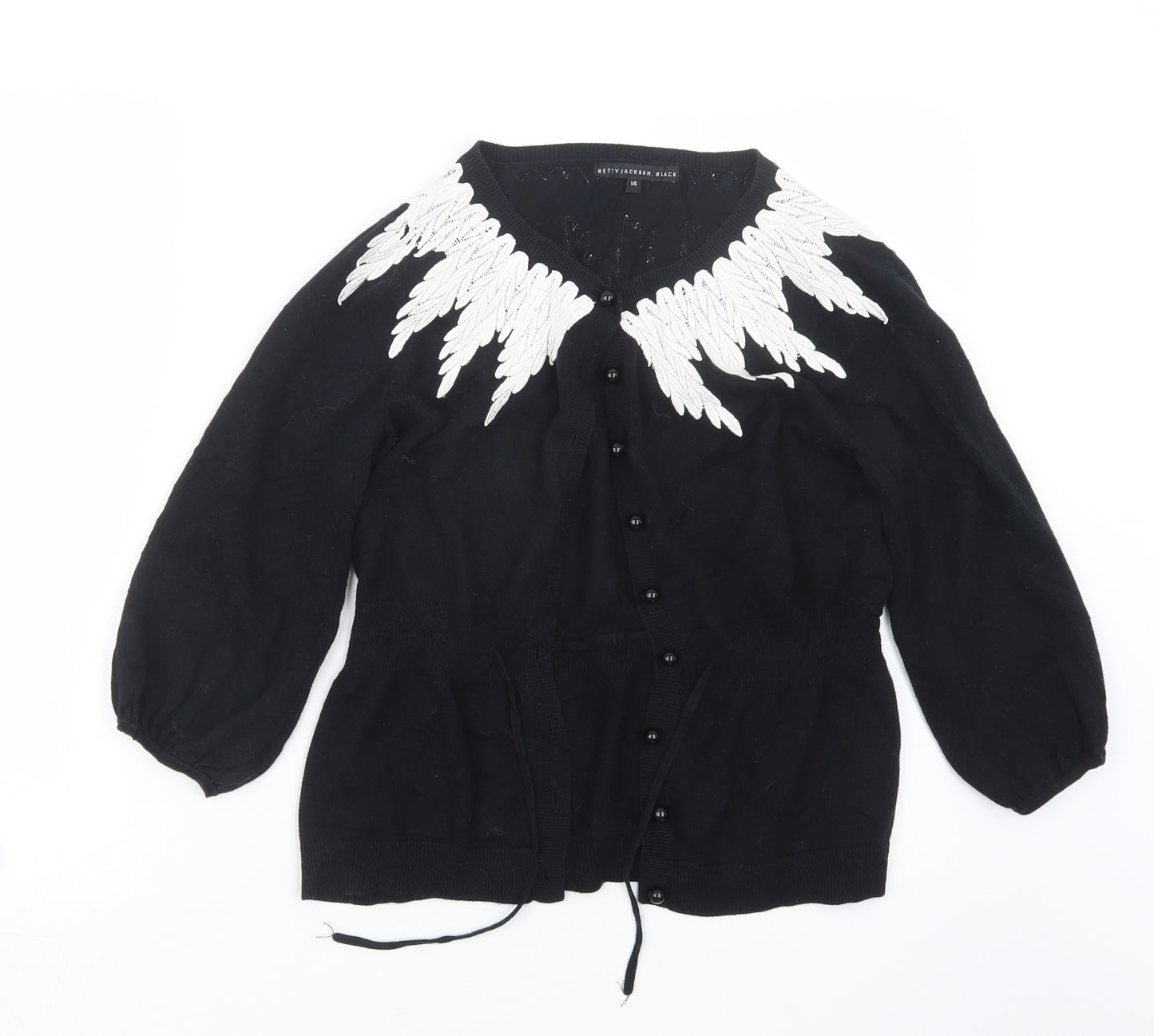 Debenhams Womens Black  Knit Cardigan Jumper Size 14