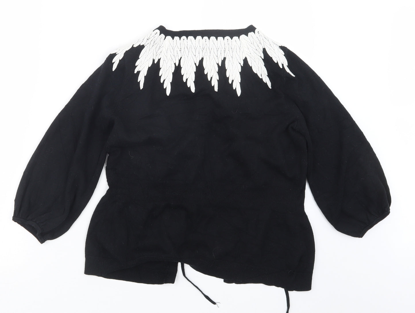 Debenhams Womens Black  Knit Cardigan Jumper Size 14