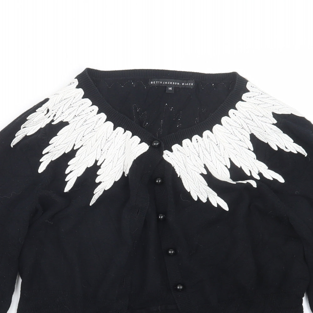 Debenhams Womens Black  Knit Cardigan Jumper Size 14