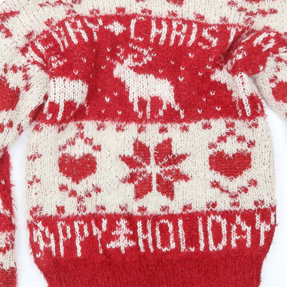 George Womens Red  Knit Pullover Jumper Size 10  - Christmas
