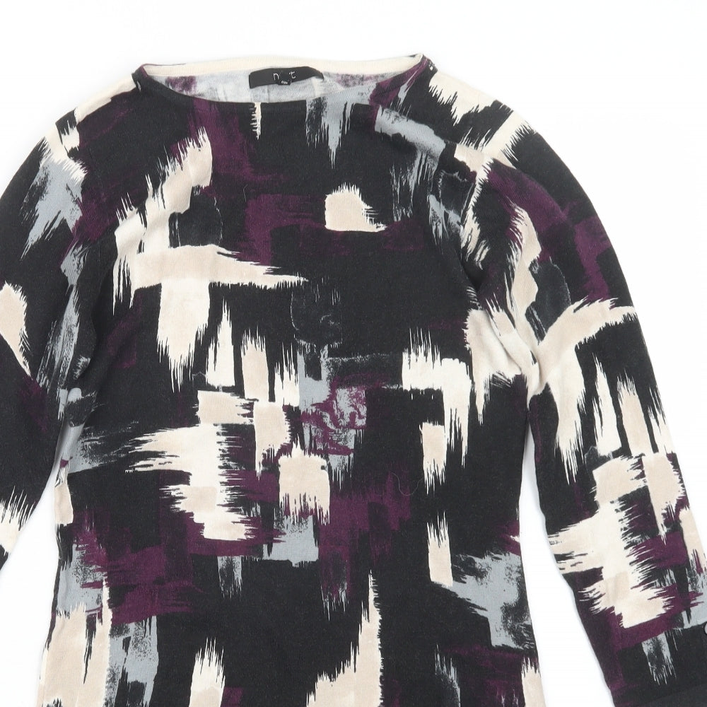 NEXT Womens Black Geometric Knit Pullover Jumper Size 6