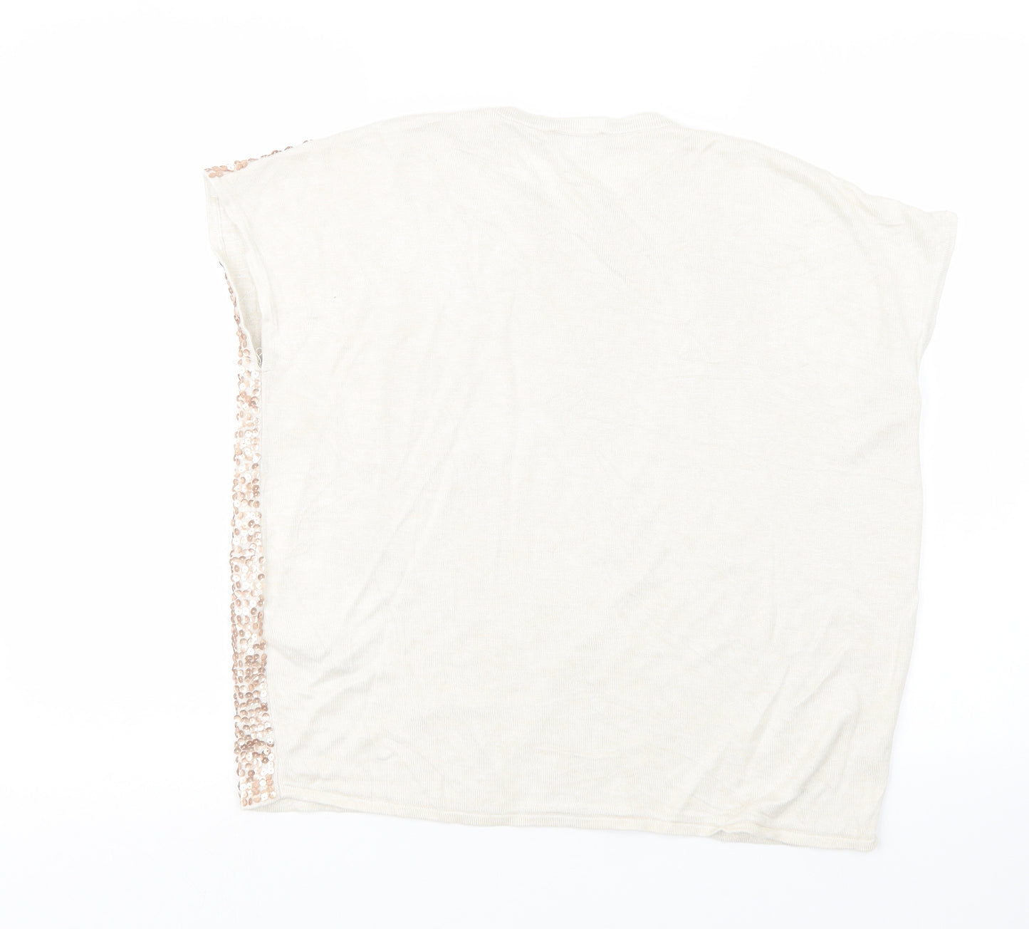 Warehouse Womens Beige   Basic T-Shirt Size 14
