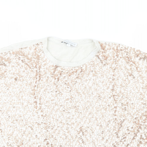 Warehouse Womens Beige   Basic T-Shirt Size 14